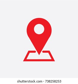 location vector icon. Pin on the map. Isolated minimal single flat icon. One of a set of linear web icons. Line vector icon for websites and mobile minimalistic flat design.