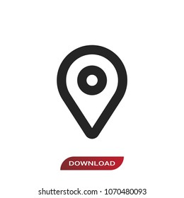 Location vector icon, pin symbol.