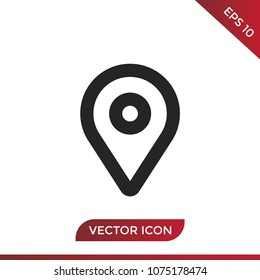 Location vector icon, pin symbol.