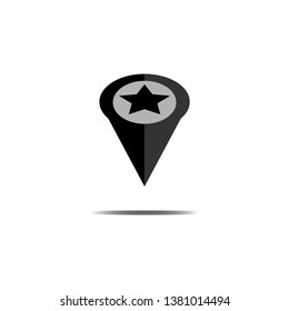Location vector icon. Place symbol. GPS pictogram, flat vector sign isolated on white background. Simple vector illustration for graphic and web design. - Vector 