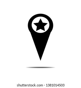 Location vector icon. Place symbol. GPS pictogram, flat vector sign isolated on white background. Simple vector illustration for graphic and web design. - Vector 