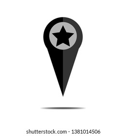 Location vector icon. Place symbol. GPS pictogram, flat vector sign isolated on white background. Simple vector illustration for graphic and web design. - Vector 