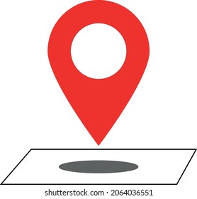 Icono de vector de ubicación. Coloque el símbolo. Pictograma GPS, signo de vector plano aislado en fondo blanco