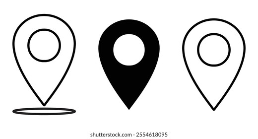 location vector icon, place symbol, place icon, sing used in map, vector illustration on transparent background