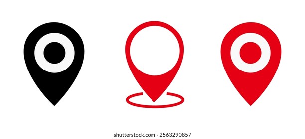 Location vector icon. Place symbol. GPS pictogram, flat vector sign isolated on white background.