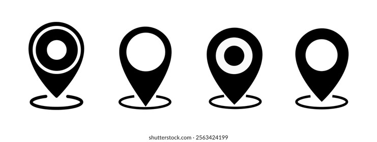 Location vector icon. Place symbol. GPS pictogram, flat vector sign isolated on white background. Simple vector illustration for graphic and web design.
