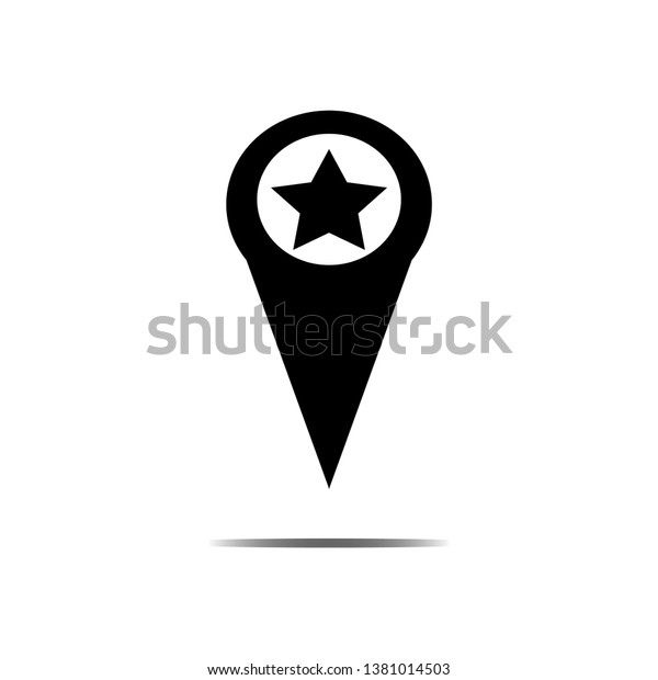 Location vector icon. Place symbol. GPS\
pictogram, flat vector sign isolated on white background. Simple\
vector illustration for graphic and web design. - Vector\
