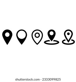 Location vector icon set. Pin icon. Map pin illustration sign collection. point symbol. Position logo.