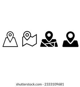 Location vector icon set. Pin icon. Map pin illustration sign collection. point symbol. Position logo.