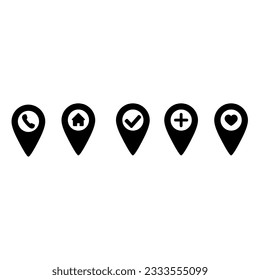 Location vector icon set. Pin icon. Map pin illustration sign collection. point symbol. Position log