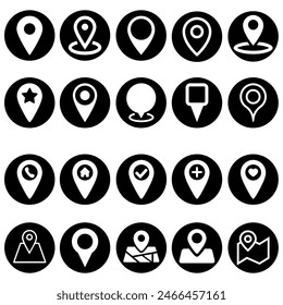 Location vector icon set. Pin icon. Map pin illustration sign collection. point symbol. Position log