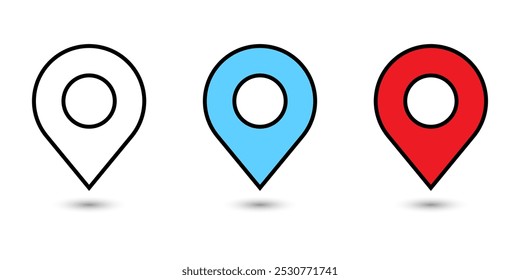 location vector, location icon set, pin icon, map icon, location icon