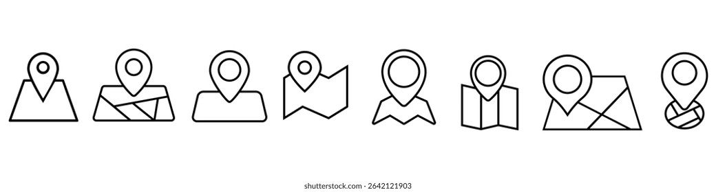 Location vector icon set. Pin icon. Map pin illustration sign collection. point symbol. Position log