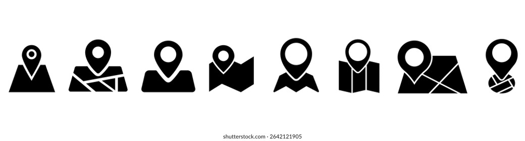 Location vector icon set. Pin icon. Map pin illustration sign collection. point symbol. Position log