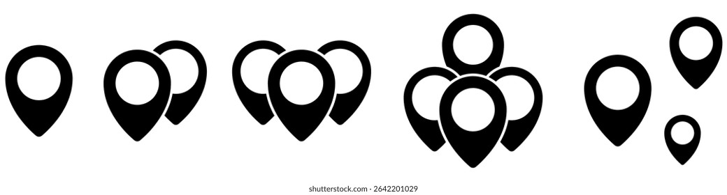 Location vector icon set. Pin icon. Map pin illustration sign collection. point symbol. Position logo.