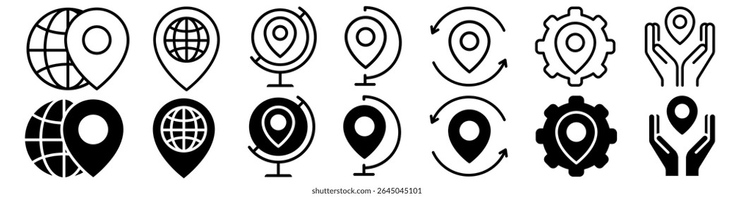 Location vector icon set. Pin icon. Map pin illustration sign collection. point symbol. Position logo.