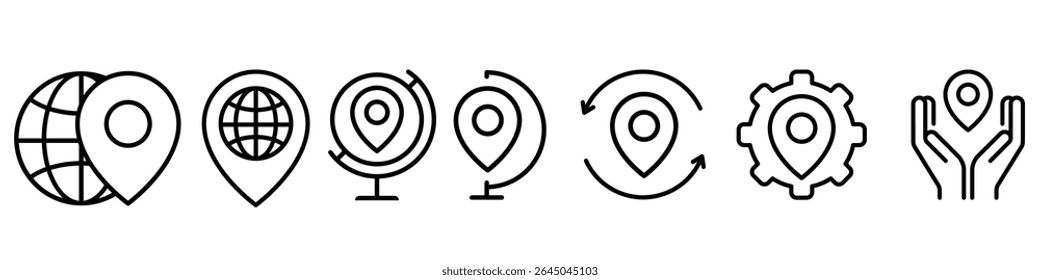 Location vector icon set. Pin icon. Map pin illustration sign collection. point symbol. Position logo.