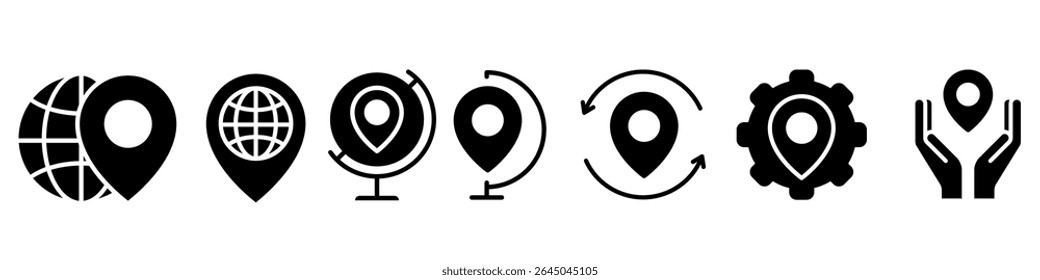 Location vector icon set. Pin icon. Map pin illustration sign collection. point symbol. Position logo.