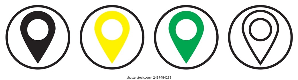 Location vector icon set. point illustration sign collection. position symbol. place logo. Vector illustration. eps 10.