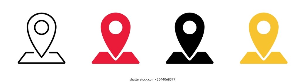 location vector icon set. point illustration sign collection. position symbol. place logo. colorful set of icons