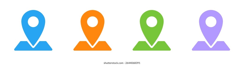 location vector icon set. point illustration sign collection. position symbol. place logo. colorful set of icons