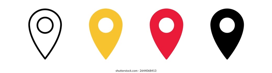 location vector icon set. point illustration sign collection. position symbol. place logo. colorful set of icons