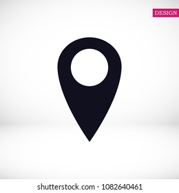 location vector icon, stock vector illustration flat design style