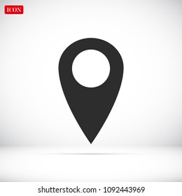 location vector icon, stock vector illustration flat design style