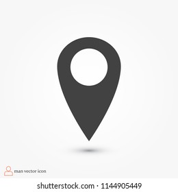 location vector icon, stock vector illustration flat design style