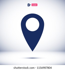 location vector icon, stock vector illustration flat design style