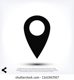 location vector icon, stock vector illustration flat design style