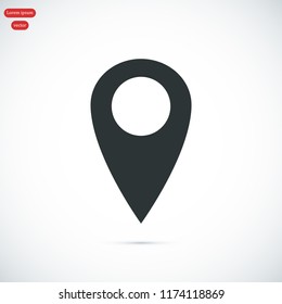 location vector icon, stock vector illustration flat design style