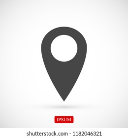 location vector icon, stock vector illustration flat design style