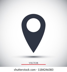 location vector icon, stock vector illustration flat design style