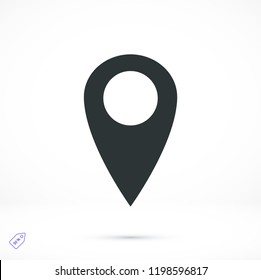 location vector icon, stock vector illustration flat design style