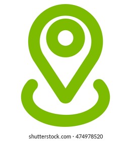 Location vector icon. Style is stroke flat icon symbol, eco green color, white background.