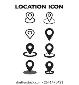 location vector icon,Map pin icon. location pin place marker, Map marker pointer icon set. GPS location symbol collection. Modern map markers.