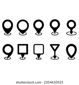 location vector iconset. Point illustration sign collection. Position symbol. Place logo.