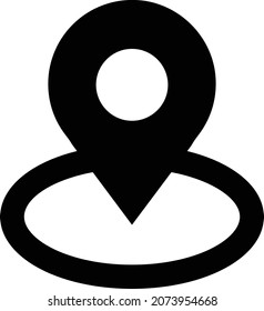 ilustración vectorial de ubicación aislada en un fondo transparente. iconos vectoriales de glifo para el concepto o gráficos web.