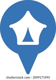 ilustración vectorial de ubicación aislada en un fondo transparente. iconos vectoriales de glifo para el concepto o gráficos web.