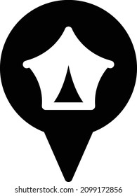 Location, Vektorgrafik einzeln auf transparentem Hintergrund . glyph-Vektorsymbole für Konzept- oder Web-Grafiken.