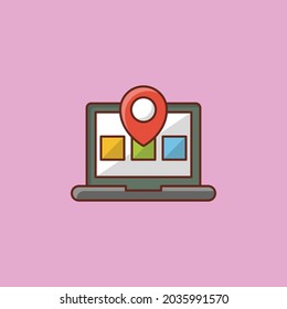 location Vector illustration on a transparent background. Premium quality symbols. Vector Line Flat color  icon for concept and graphic design.