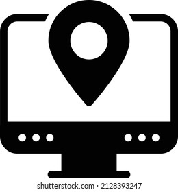 ilustración del vector de ubicación en un fondo transparente. Símbolos de calidad premium. Icono vector glifos para concepto y diseño gráfico.