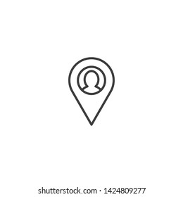 Location Vector Illustration, outline sign