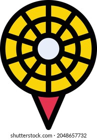 location vector line colour icon