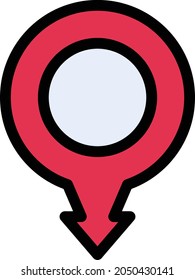 icono de color de línea vector de ubicación