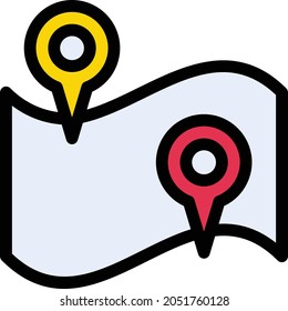 location vector line colour icon