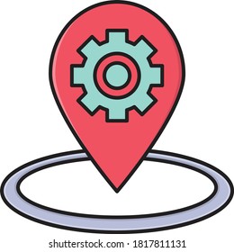 location vector line flat icon 