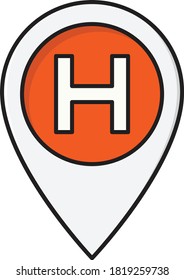 location vector line flat icon 