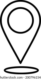 Diseño de icono de línea de vector de ubicación
